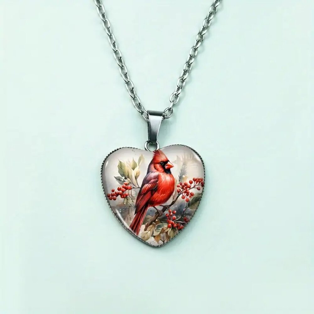 Cardinal Necklace and Drop Earring Set - Picture 2 of 5
